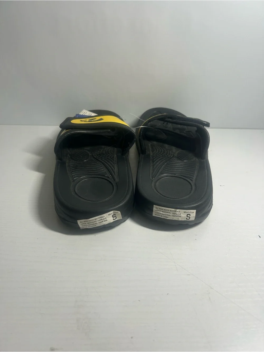 Forever Collectibles Yellow and Black Slide Sandals